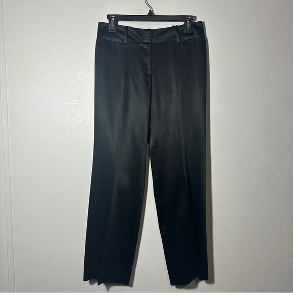 Ann Taylor Black Flat Front Dress Pants Size 4P Officecore - Picture 1 of 7